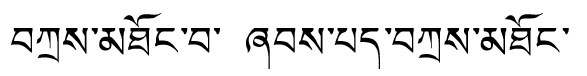 Tibetan script rendering of Tendong Shappe