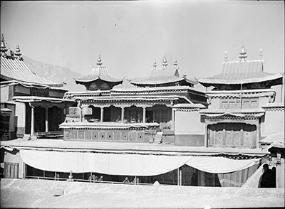 Roof of Potala showing tombs of Dalai Lamas
