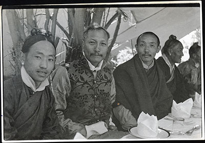 Guests at lunch party, Dekyi Lingka