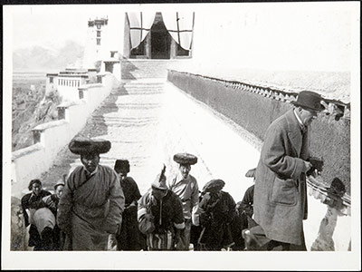 Basil Gould and officials ascending Potala steps