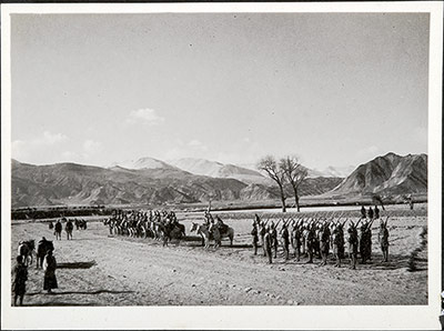 Review of troops at Gyantse, 1940