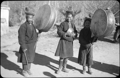 Band accompanying Mummers in Dekyi Lingka