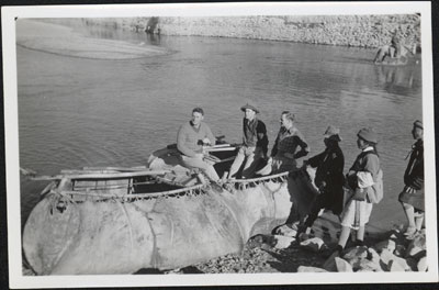 Mission staff about to cross the Kyichu river