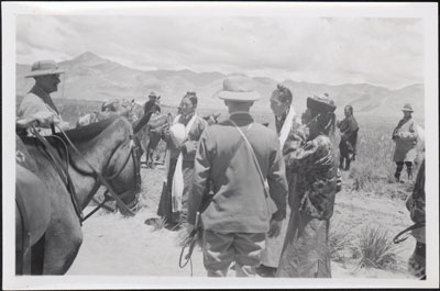 Gould and the Mission being received outside Gyantse