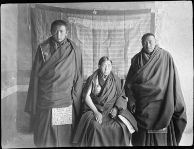Dorje Pamo and assistants at Nyenying monastery