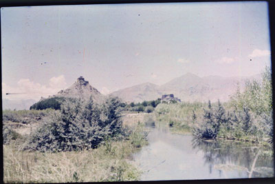 Chakpori and Potala in the distance from the west