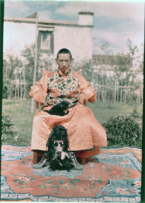 Reting Regent with dogs at Dekyi Lingka