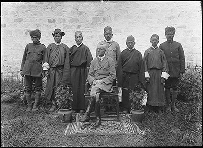 Sir Charles Bell with private servants, Lhasa