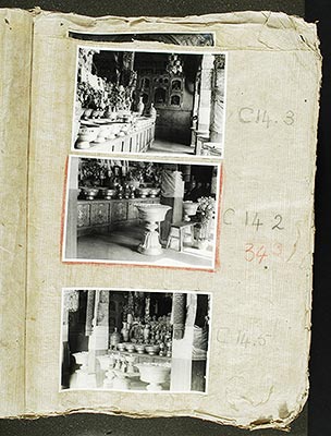 Big butter lamps and details of centre of D.L’s tomb