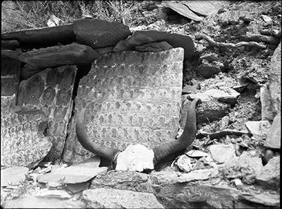 Mani stones on lingkhor in Lhasa