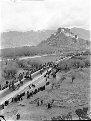 Potala from south west with procession
