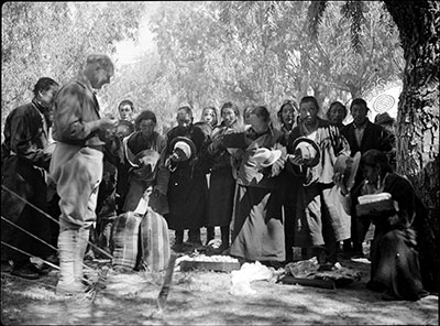 Gould meeting local Tibetan people