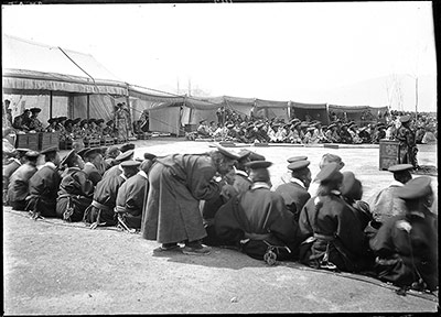 Officials at gun and arrow shooting competition