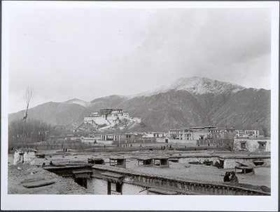 Potala from the south-east seen from a Lhasa rooftop