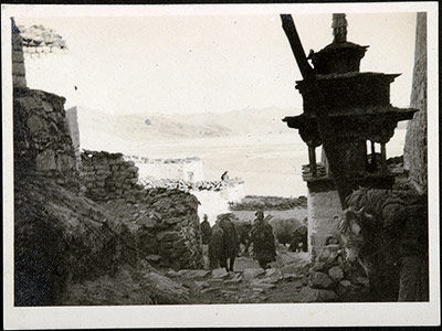 A steep village path in a settlement