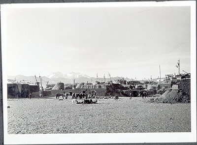 Phari with mountains in the background
