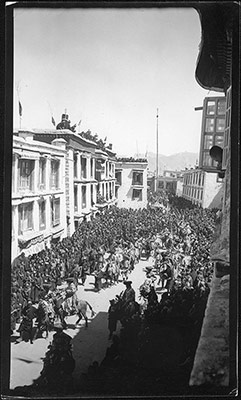 Procession of mounted senior aristocrats in the Barkhor