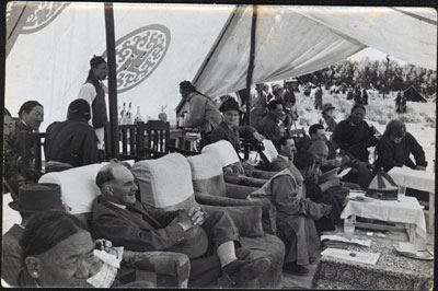 Gould and officials at Gyantse race meeting