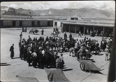 Crowds at a military review