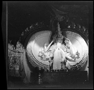 Image of Chenrezi in a chapel in the Yarlung valley