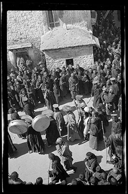 Monks and officials leaving Jokhang at Lugong ceremony