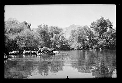 Officials on Lukhang lake for Dzamling Chisang festival
