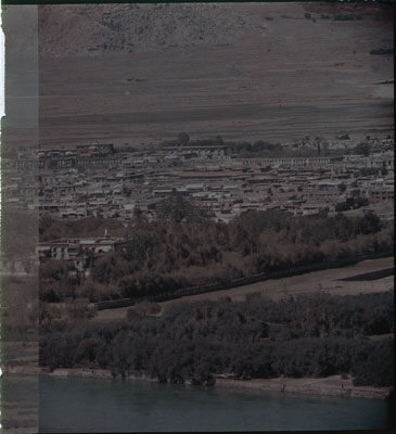 View of Lhasa looking north across the Kyichu river