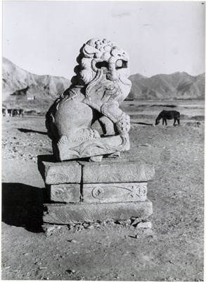 Stone lion at Trapchi