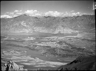 The Vale of Lhasa from mountains to south-east