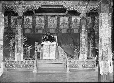 The Dalai Lama on his throne in the Jewel Park