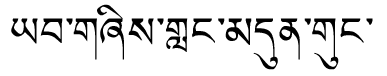 Tibetan script rendering of Langdun