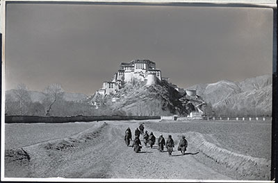 Potala from the east with nomads on path