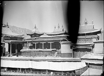 Roof of the Potala Palace showing tombs of Dalai Lamas