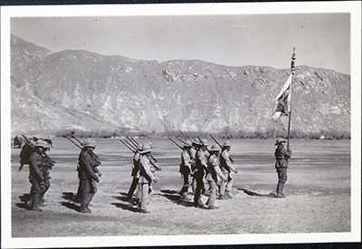 Lhasa rifle brigade with standard