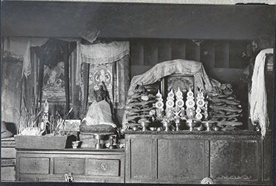 Altar in Tibetan home