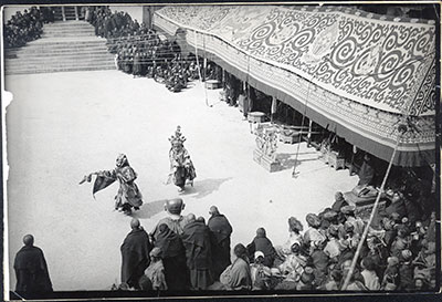 Masked dancers with Hashang at Tse Gutor