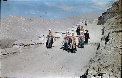 Officials descending from Potala at New Year