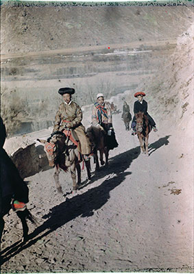 Officials riding up to Potala at New Year