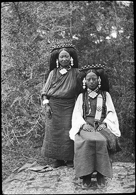 Tibetan lady with servant