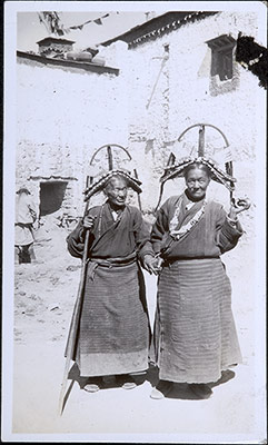 Two women with Gyantse headresses