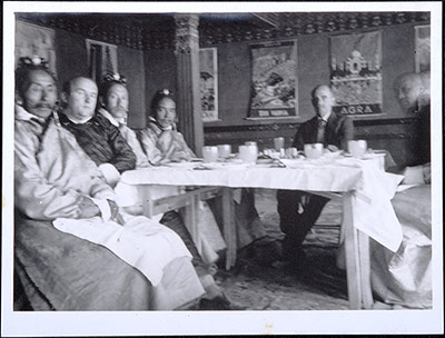 Tibetan cabinet officials being entertained at Dekyi Linka
