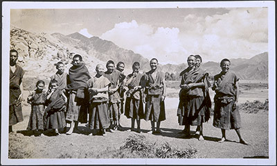 Group of young monks in the countryside