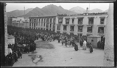 Mounted Tibetan nobility processing along the Barkhor