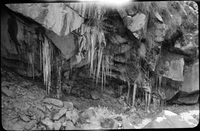 Icicles in a cave near Lhasa