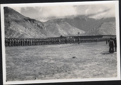 Tibetan troops at military review