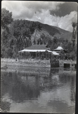 Lake temple in the Norbu Lingka