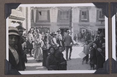 Members of Mission in street in Lhasa near Barkhor