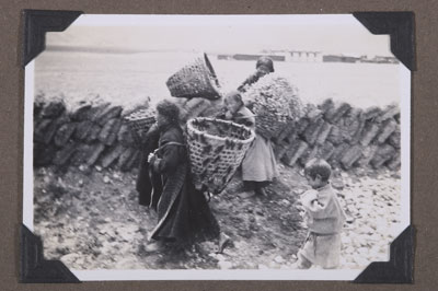 Women carrying baskets in Phari