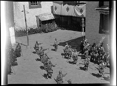 Zimchongpa infantry performing, Monlam Torgyap