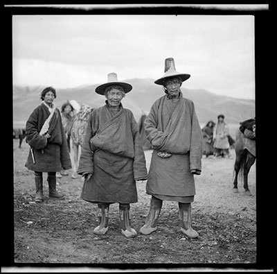 Headmen of Betsang  wearing wickerwork hats